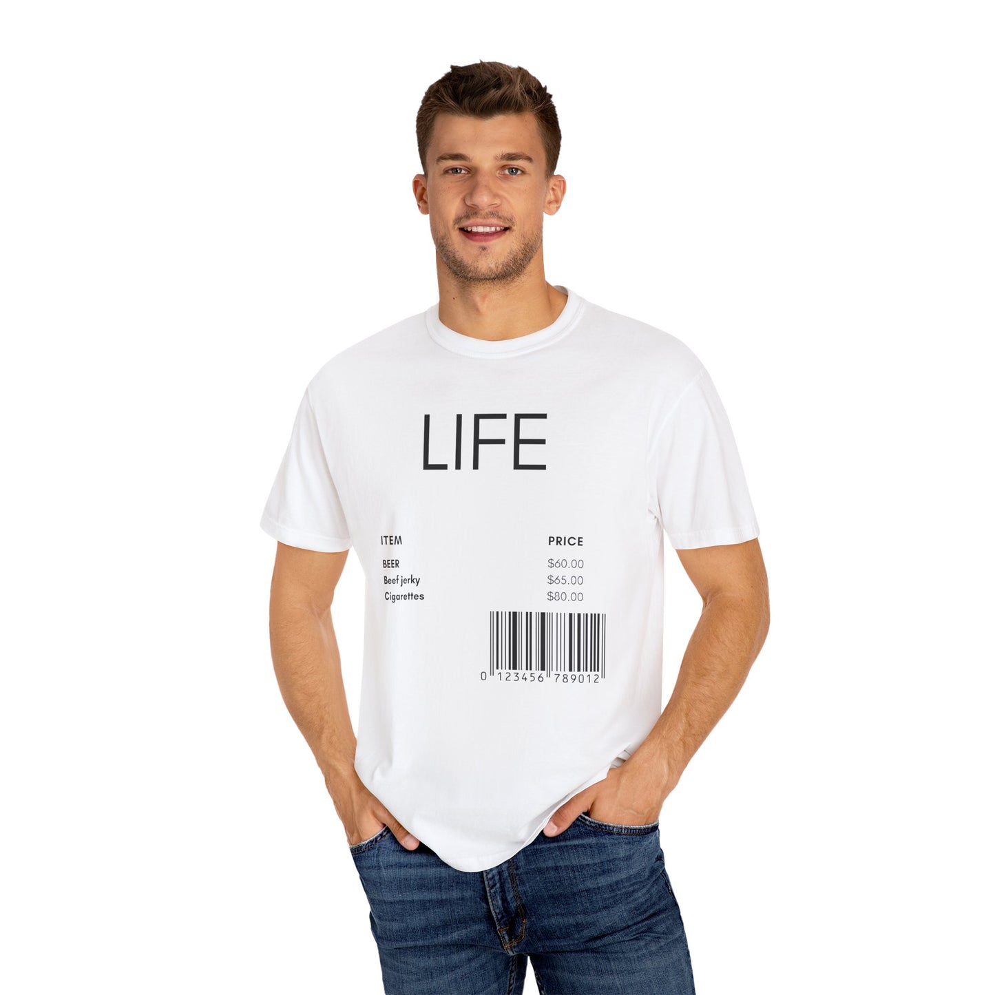 Life T-shirt - Inspirational Unisex Garment-Dyed Tee, Motivational Apparel, Positive Vibes Shirt, Gift for Men and Women, Casual Graphic Top - FiftyTees