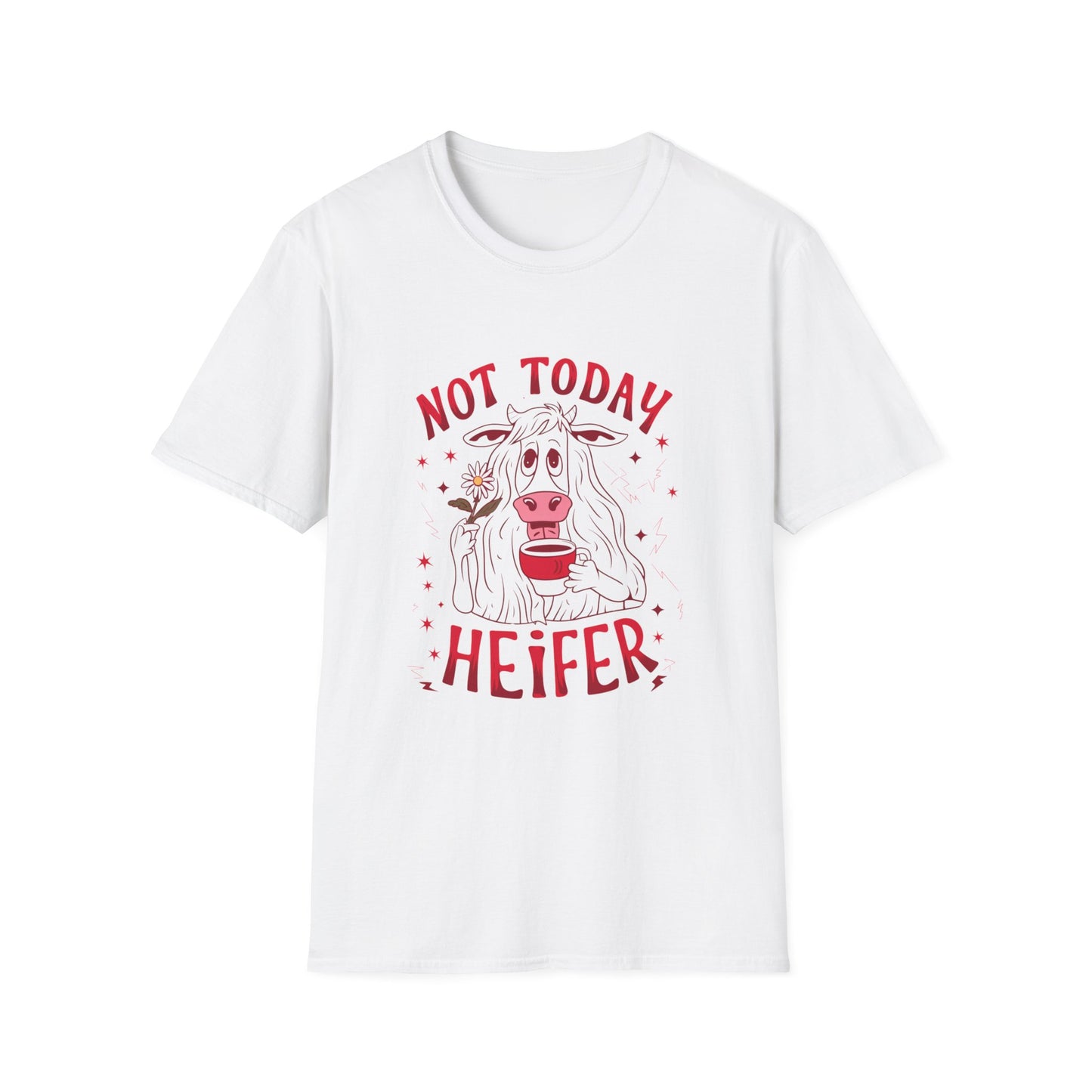 Funny Graphic Tee - Unisex Softstyle T-Shirt - 'Not today heifer' - FiftyTees