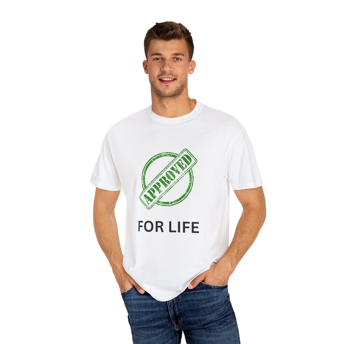 Unisex T-shirt, Approved for Life, Graphic Tee, Vintage Shirt, Retro Top, Wearable Art - FiftyTees