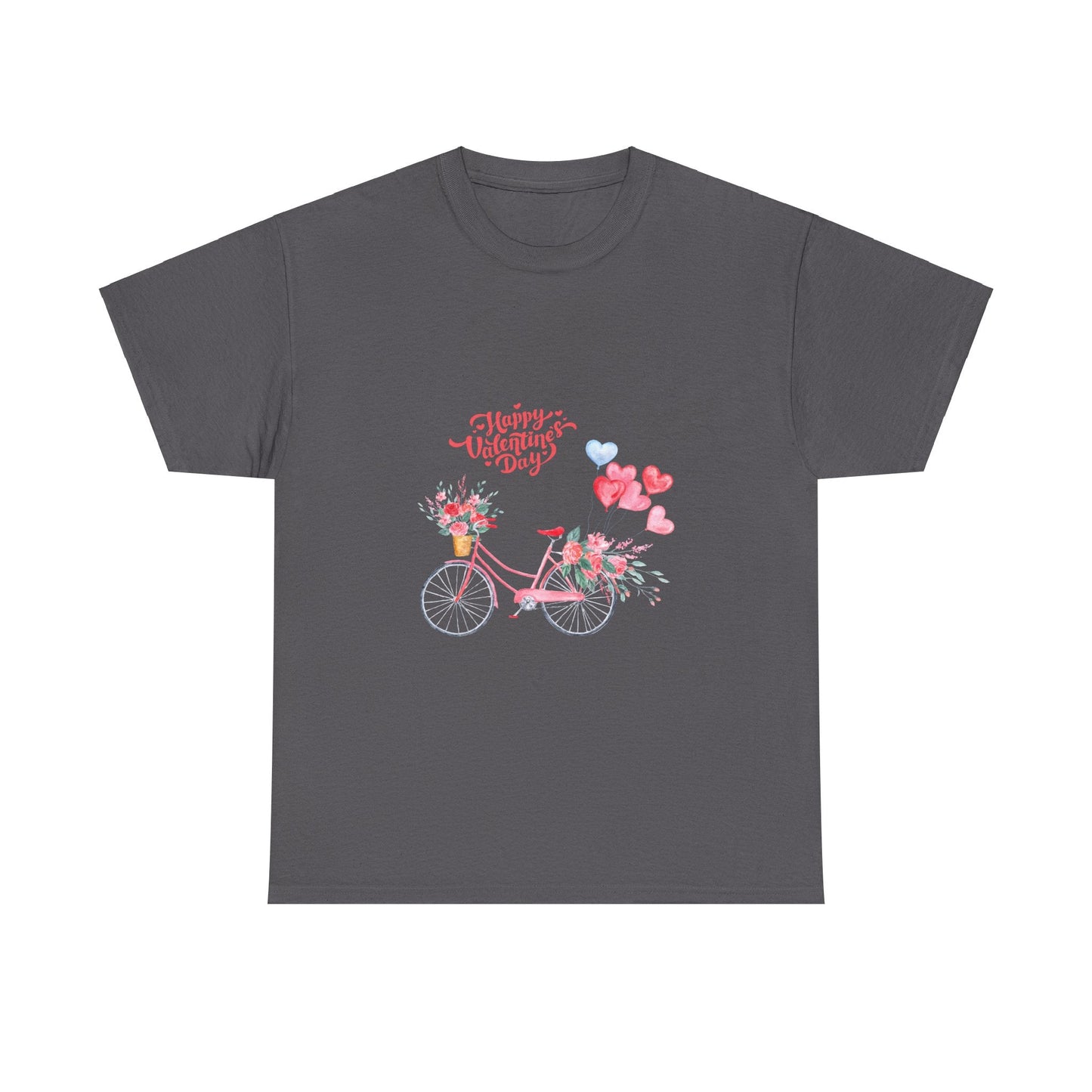 Bike Love Unisex Tee - Valentine’s Day Gift - Charcoal / S - T-Shirt