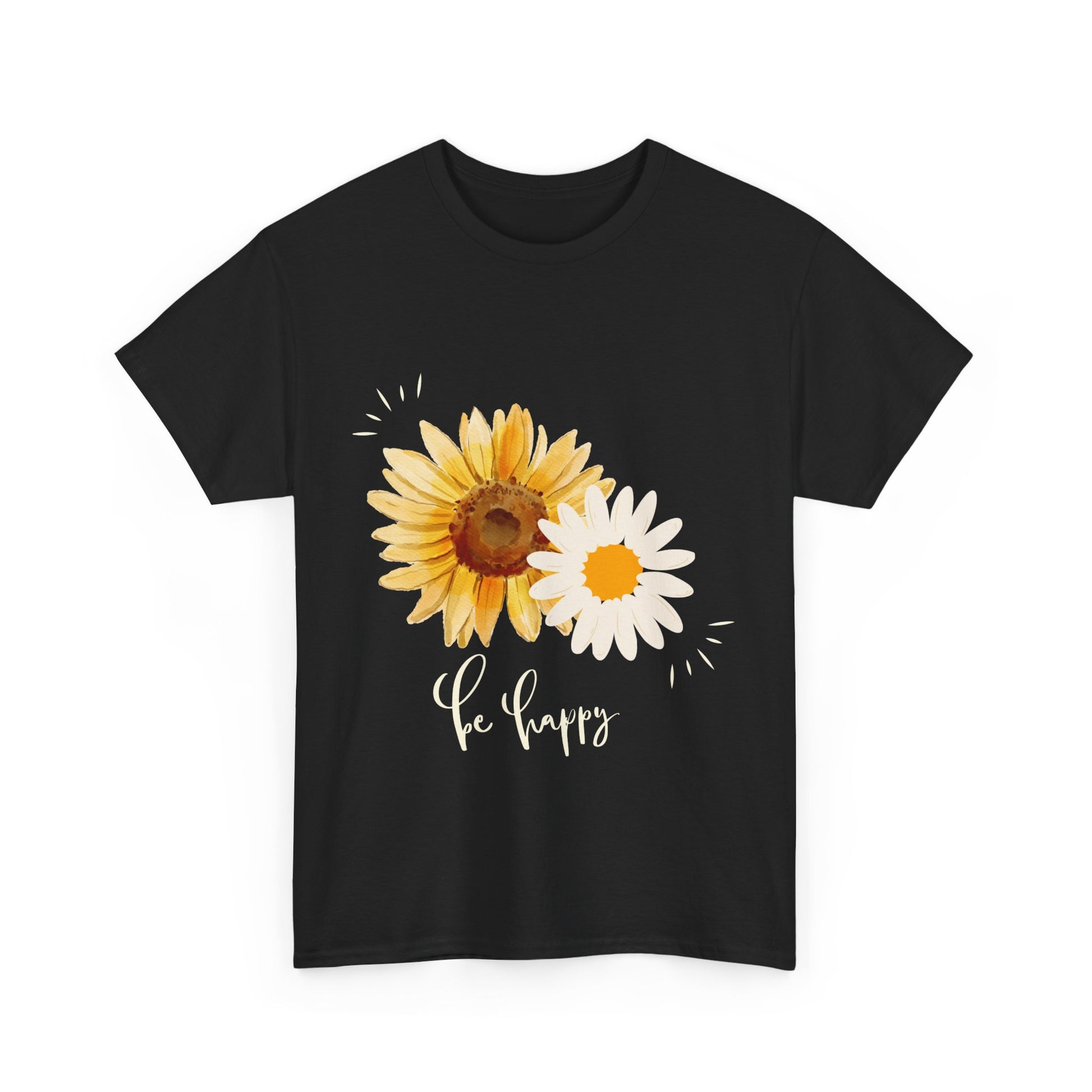Sunflower Tee - Be Happy Unisex T-Shirt - FiftyTees 