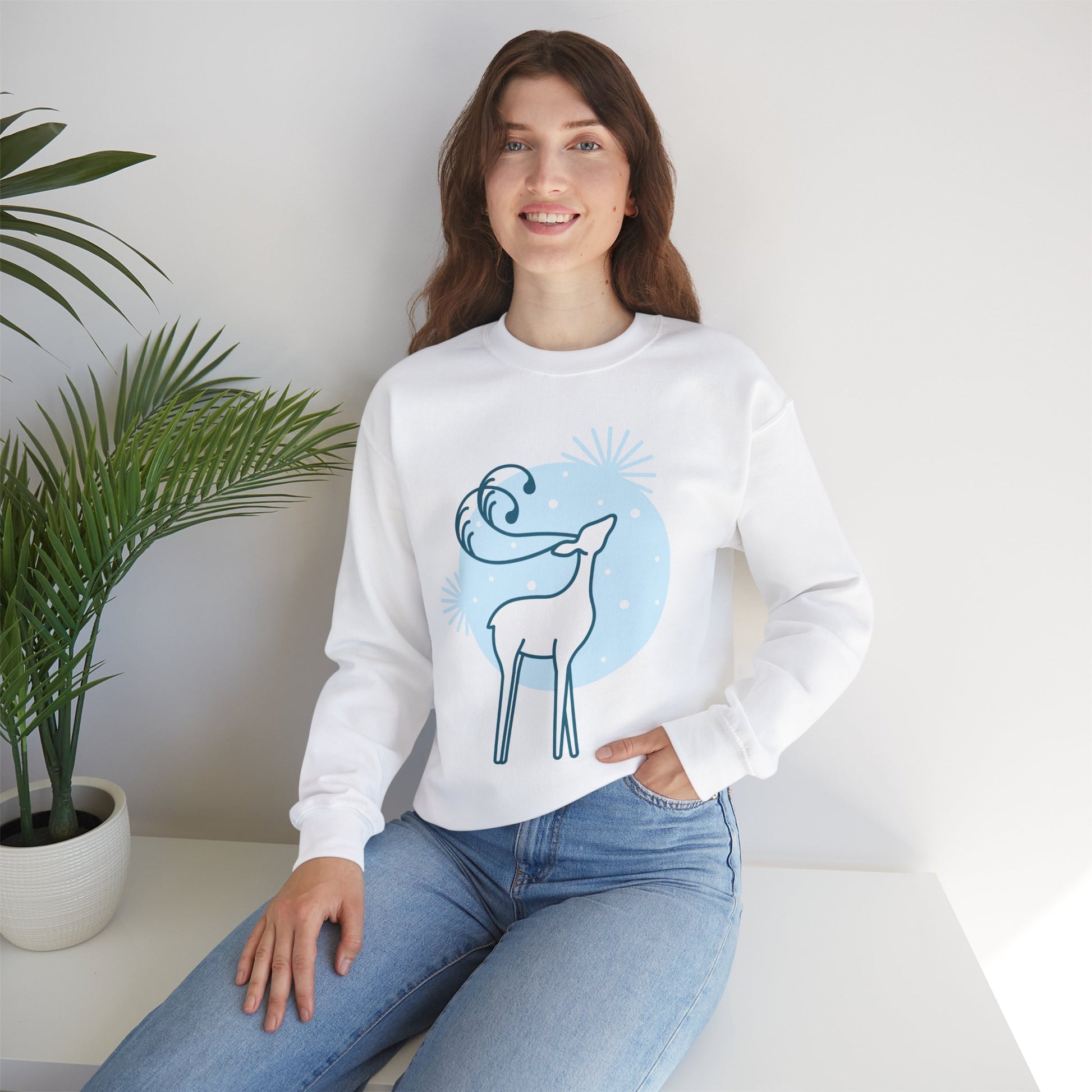 Christmas Reindeer Sweatshirt - FiftyTees 