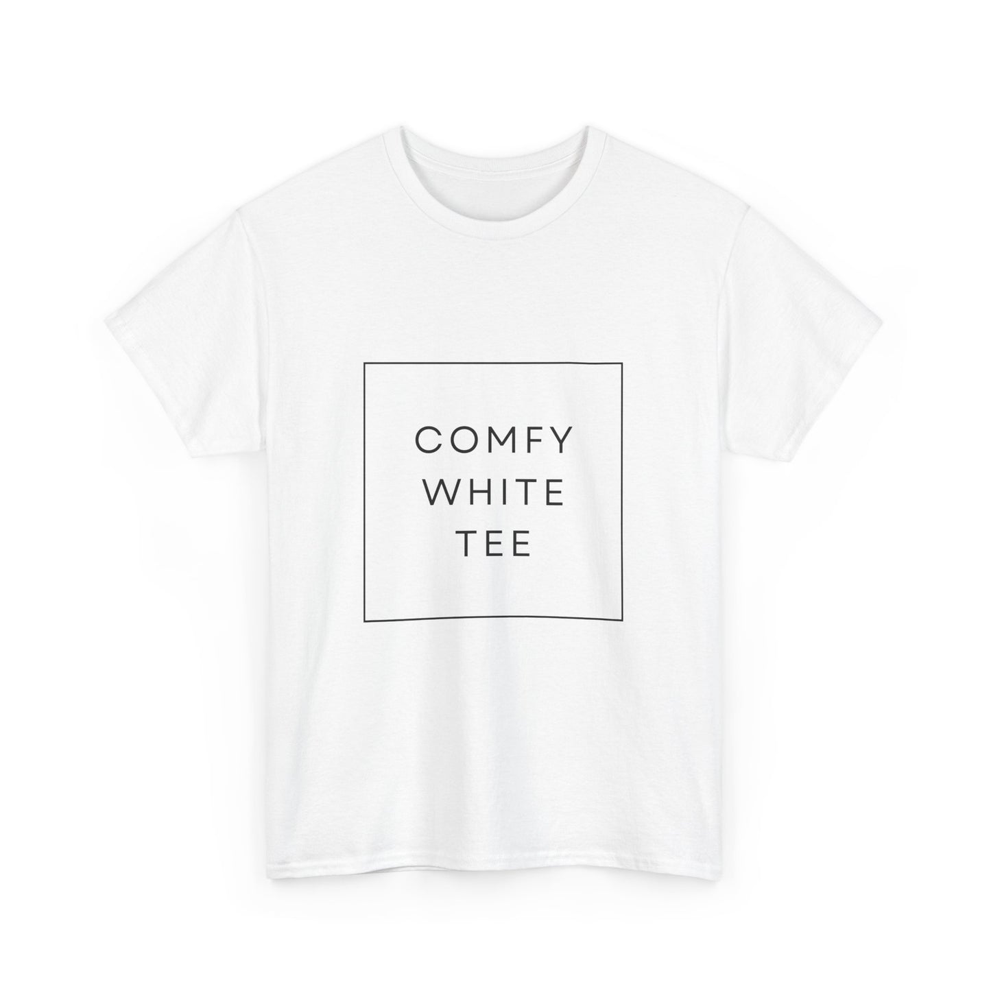 White Tee - Comfy Unisex Heavy Cotton Shirt - FiftyTees 