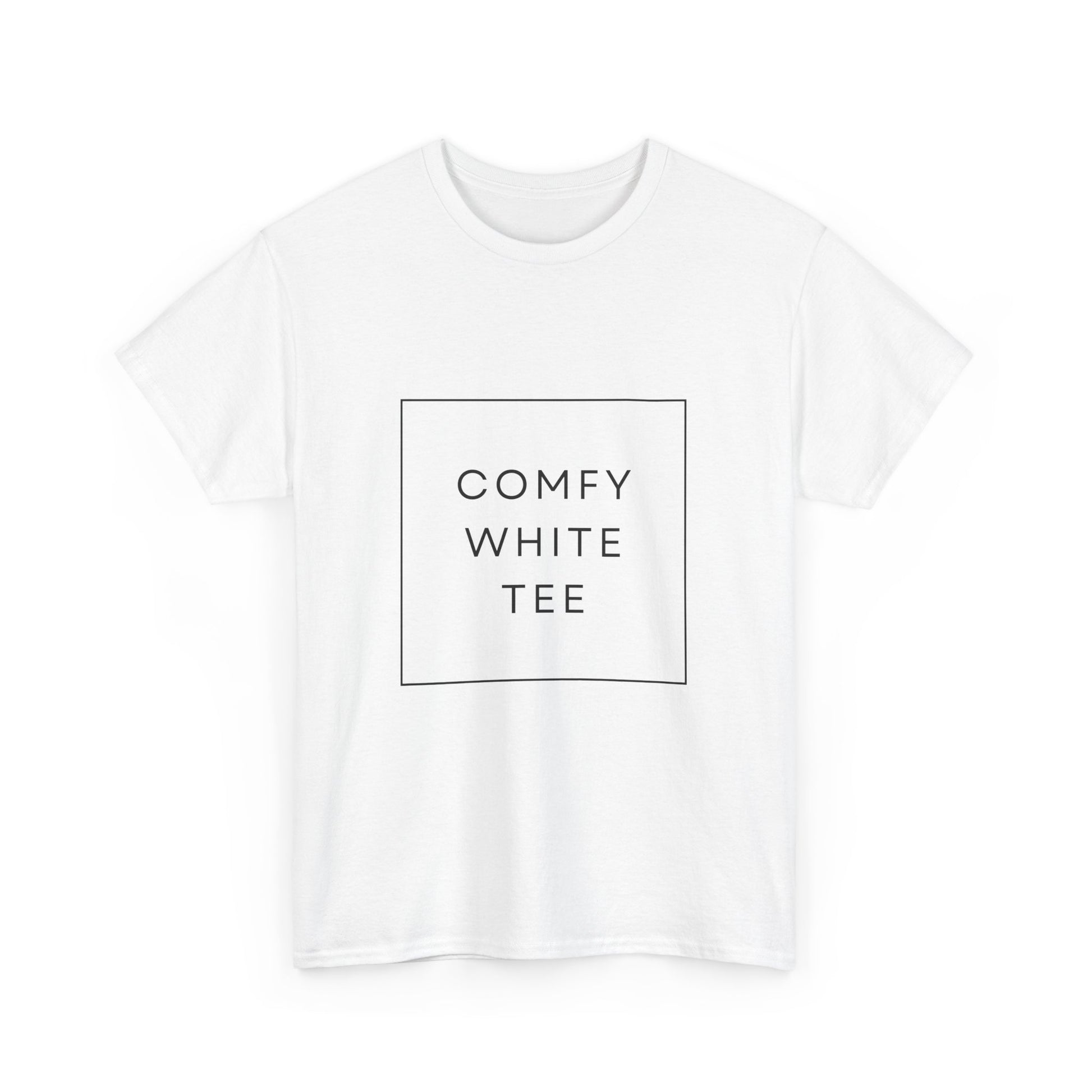 White Tee - Comfy Unisex Heavy Cotton Shirt - FiftyTees 