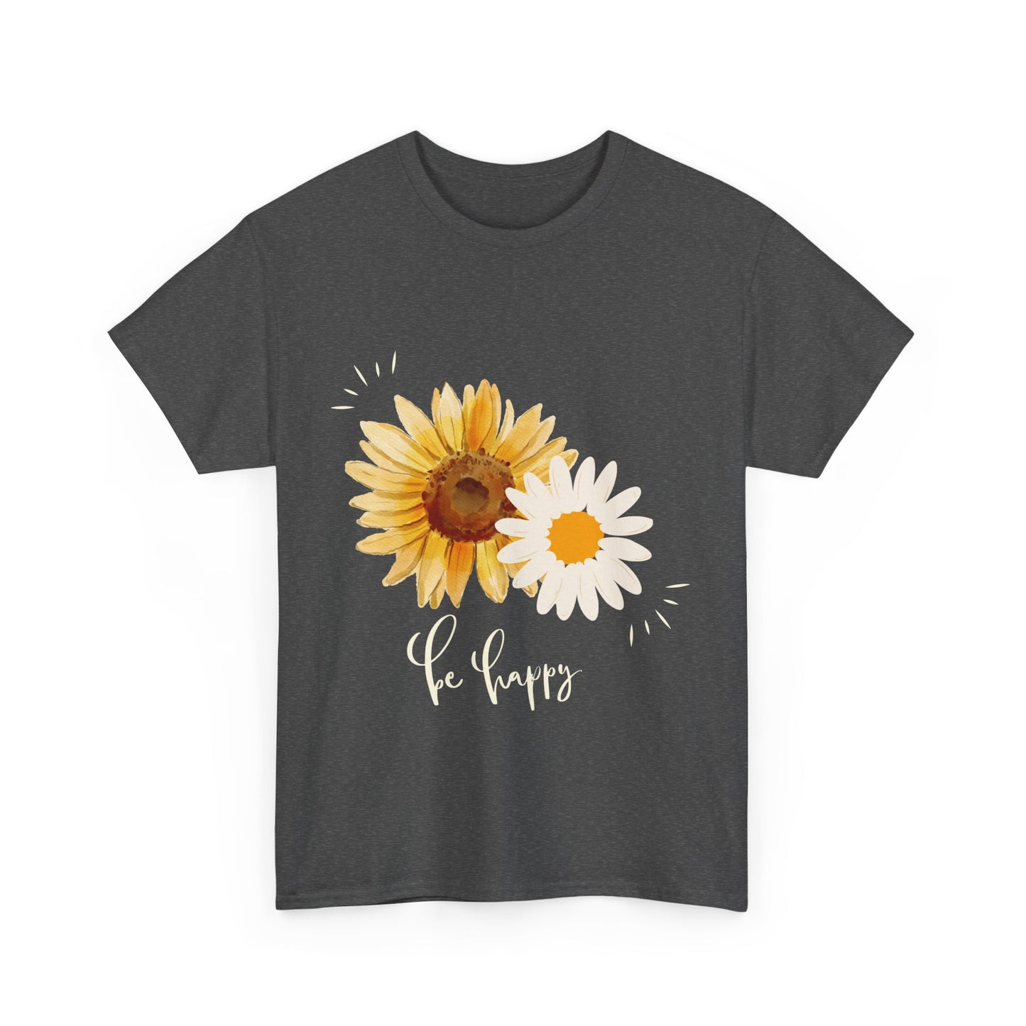 Sunflower Tee - Be Happy Unisex T-Shirt - FiftyTees 