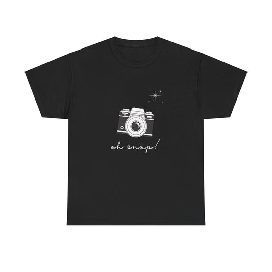 Camera Print T-Shirt - Unisex Heavy Cotton Tee - FiftyTees 