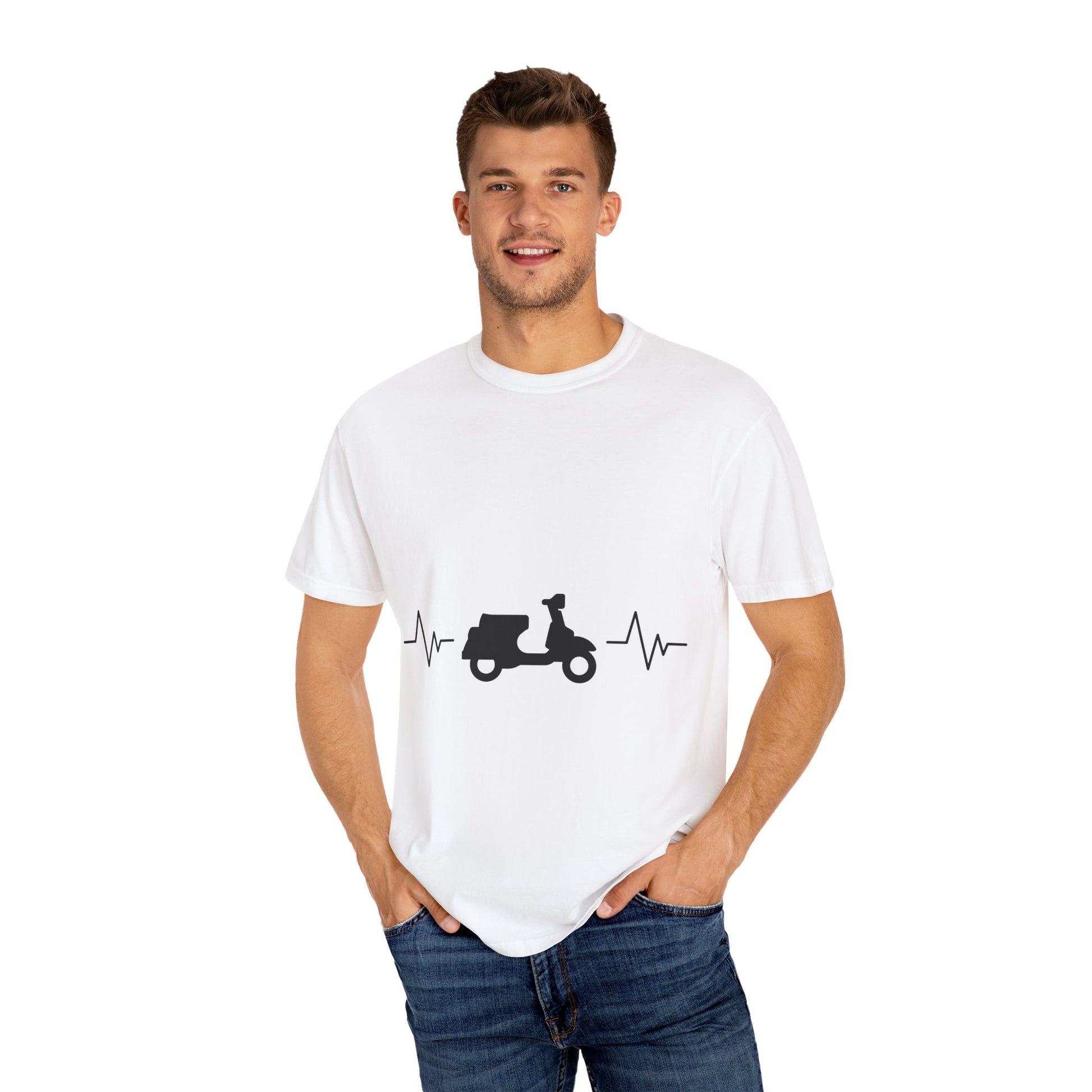 Scooter T-shirt - Vintage Style Unisex Garment-Dyed Tee - FiftyTees 