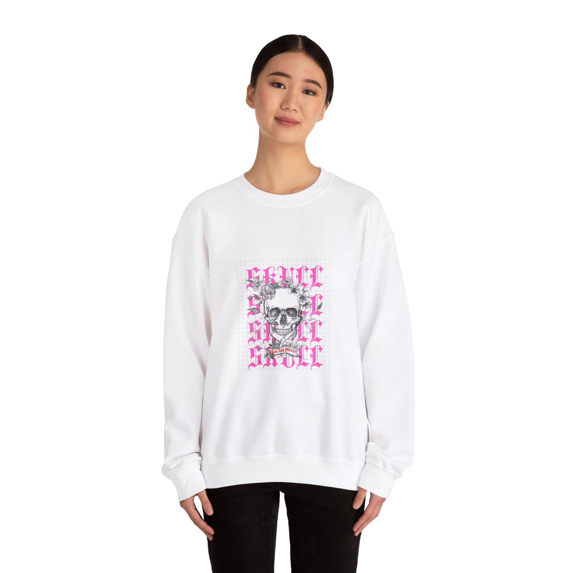 Skull Flowers Sweatshirt - FiftyTees 
