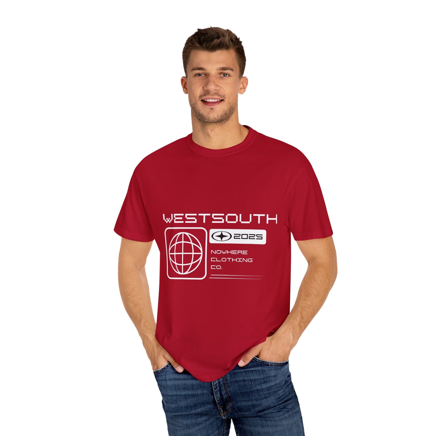 Vintage West South Clothing Company Garment-Dyed T-shirt, Retro Tee, Hipster Shirt, Distressed Top, Graphic Tee for Men and Women