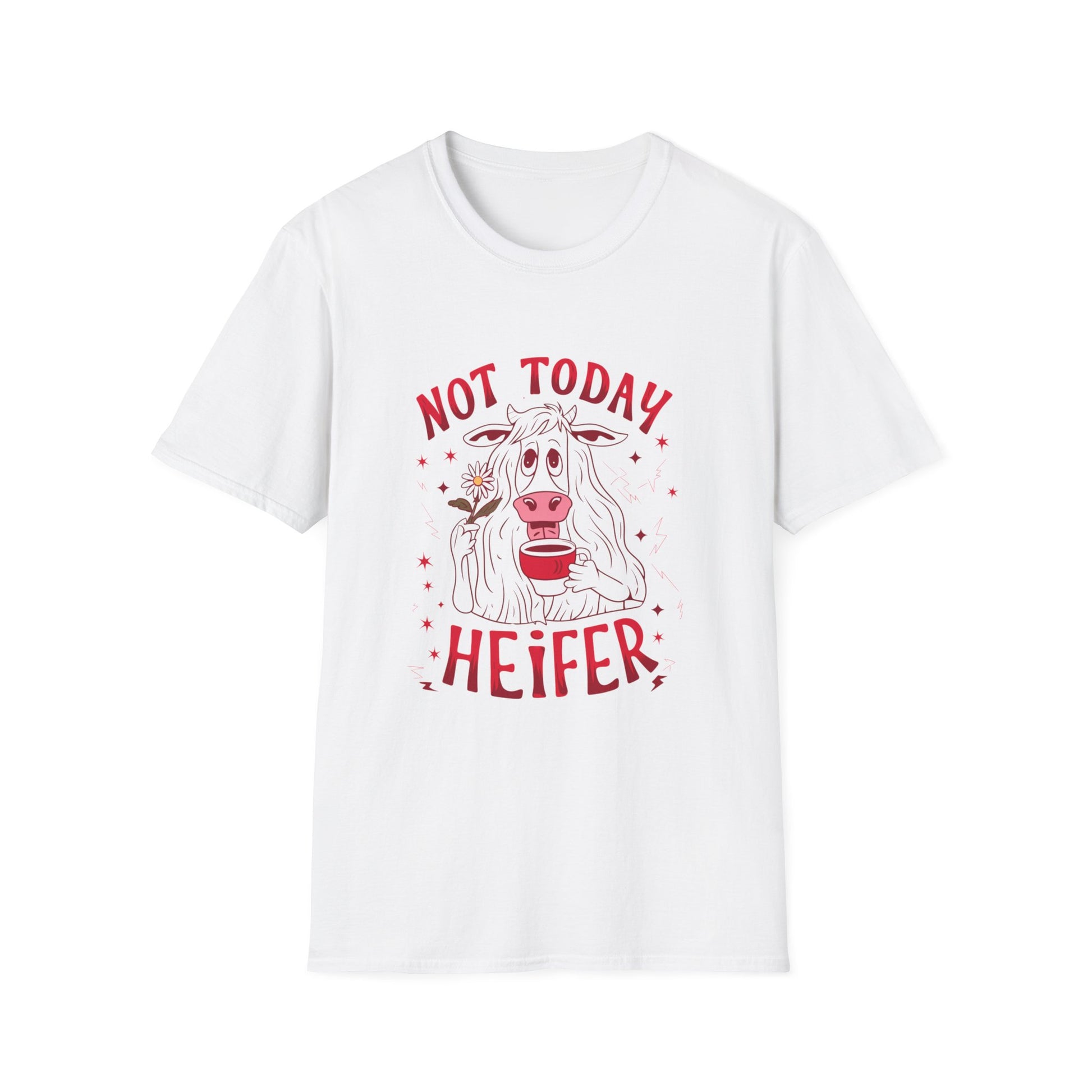 Funny Graphic Tee - Unisex Softstyle T-Shirt - 'Not today heifer' - FiftyTees 