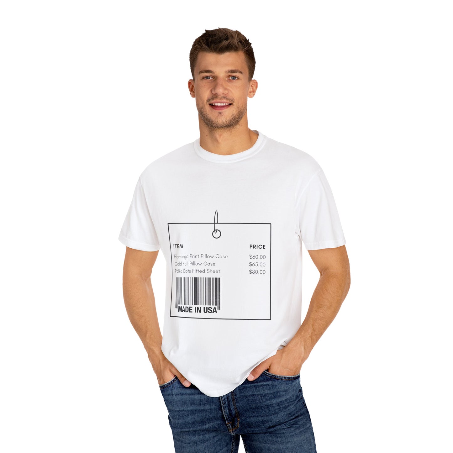 Funny Barcode Unisex T-shirt, Made in USA, Humorous Tee, Graphic Tee, Novelty Shirt, Joke Gift Shirt - FiftyTees 