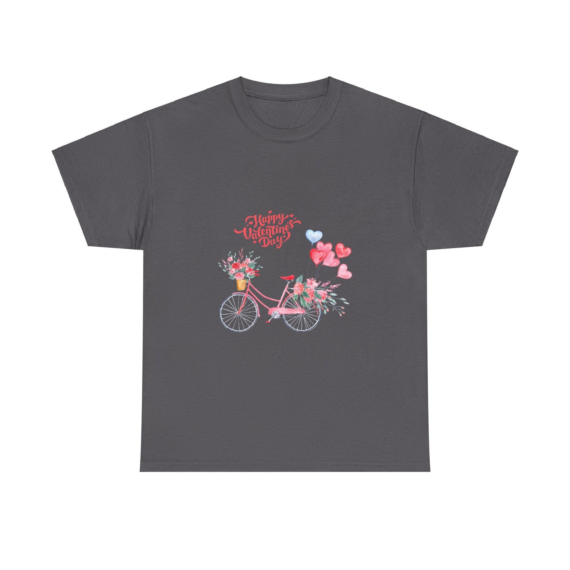 Bike Love Unisex Tee - Valentine’s Day Gift - Charcoal / S - T-Shirt